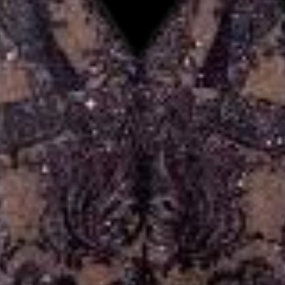 FREE PEOPLE Black Sequin Lace Top or Super Mini Nude Lining Spaghetti Strap Shim - Picture 8 of 13